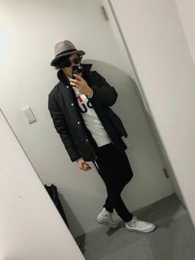 「MAISON KITSUNE」｜「アイテム（その他アウター）」を使った、Donnieさん（メンズ・171cm）の冬コーディネート