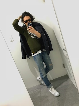 「MACKINTOSH PHILOSOPHY（ﾏｯｷﾝﾄｯｼｭ ﾌｨﾛｿﾌｨｰ）のアイテム（ブルゾン）」を使った、Donnieさん（メンズ・171cm）の春コーディネート