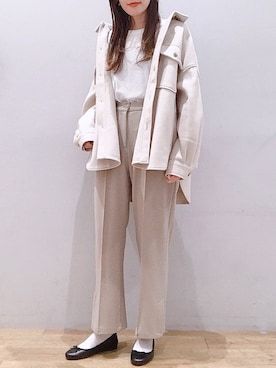 「earth music&ecology（アースミュージックアンドエコロジー）のアイテム（その他アウター）」を使った、SAKiさん（レディース・164cm）の冬コーディネート