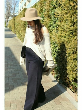 「VINTAGE（ヴィンテージ）のアイテム（クラッチバッグ）」を使った、suさん（レディース・155cm）の春コーディネート