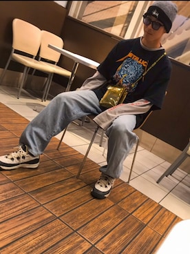 「FR2」｜「アイテム（ニットキャップ/ビーニー）」を使った、すけちゃん！🦁さん（メンズ・173cm）の秋コーディネート