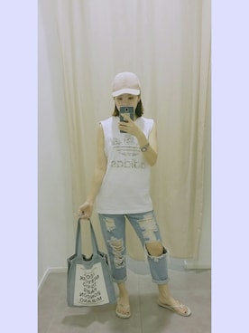 「adidas originals」｜「アイテム（ビーチサンダル）」を使った、Virus1119さん（レディース・160cm）の冬コーディネート