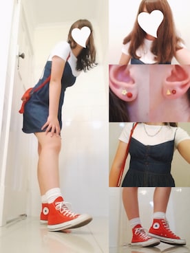 「UNIQLO（ユニクロ）のスーピマコットンリブクルーネックT（半袖）（Tシャツ/カットソー）」を使った、roseさん（レディース・168cm）の冬コーディネート