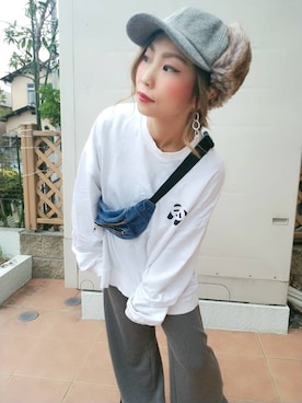 「アイテム（ピアス（両耳用））」を使った、みーぬさん（レディース・142cm・30代）の秋コーディネート