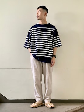 「RAINBOW SANDALS（レインボーサンダル）のアイテム」を使った、あつくんさん（メンズ・165cm）の夏コーディネート