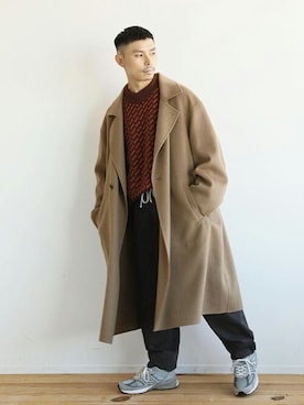 「JOURNAL STANDARD relume（ジャーナルスタンダード　レリューム）のアイテム（チェスターコート）」を使った、あつくんさん（メンズ・165cm）の秋コーディネート