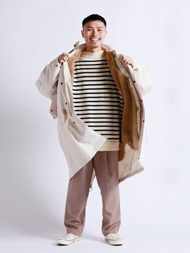 「JOURNAL STANDARD relume（ジャーナルスタンダード　レリューム）のアイテム（モッズコート）」を使った、あつくんさん（メンズ・165cm）の冬コーディネート
