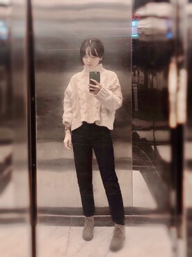 「毛衣」｜「アイテム（ブーティ）」を使った、枪枪さん（レディース・160cm）の冬コーディネート
