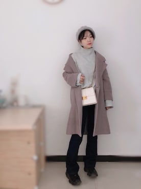 「ONLY（オンリー）のアイテム（パンツ）」を使った、枪枪さん（レディース・160cm）の冬コーディネート