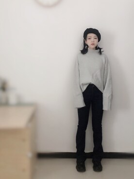 「ONLY（オンリー）のアイテム（パンツ）」を使った、枪枪さん（レディース・160cm）の冬コーディネート