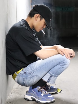 「Champion（チャンピオン）のアイテム（シャツ/ブラウス）」を使った、レンさん（メンズ・170cm）の春コーディネート