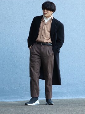 「Polo Ralph Lauren」｜「アイテム（ステンカラーコート）」を使った、レンさん（メンズ・170cm）の冬コーディネート