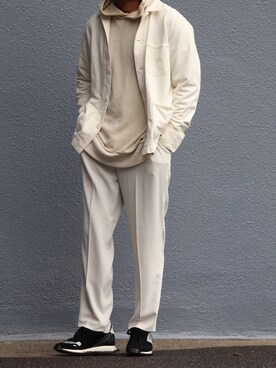 「RICK OWENS」｜「アイテム（ブルゾン）」を使った、レンさん（メンズ・170cm）の春コーディネート