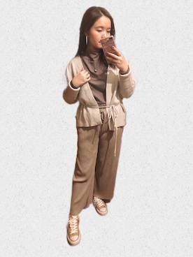 「MUJI」｜「アイテム（アクセサリー）」を使った、茶霊さん（レディース・161cm）の冬コーディネート