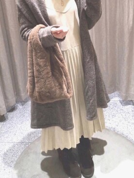 「お買い物」｜「アイテム（ワンピース/ドレス）」を使った、sariさん（レディース・150cm）の冬コーディネート