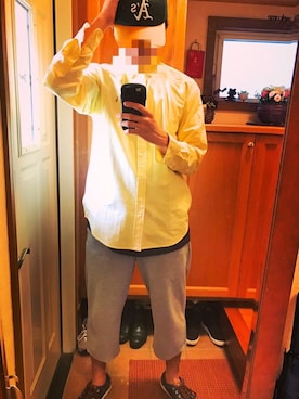 「ラルフローレンシャツ」｜「アイテム（帽子）」を使った、BABBYさん（メンズ・170cm）の夏コーディネート