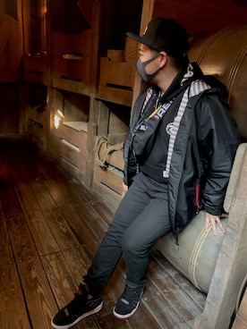 「STUSSY（ステューシー）のアイテム（ナイロンジャケット）」を使った、kupottiさん（メンズ・170cm）の冬コーディネート