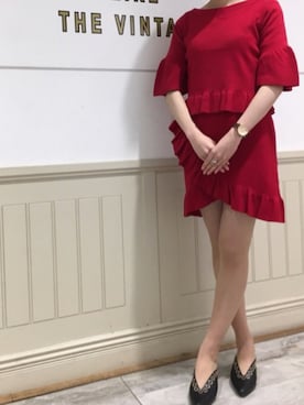 「LILY BROWN（リリーブラウン）のアイテム（その他シューズ）」を使った、minoriさん（レディース・158cm）の春コーディネート