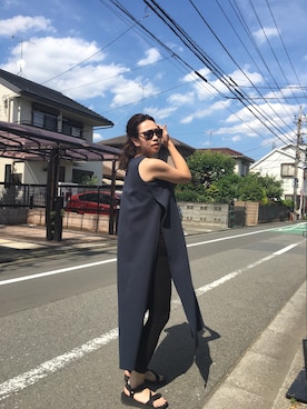 「GU（ジーユー）のアイテム（ビーチサンダル）」を使った、Kayuさん（レディース・165cm）の夏コーディネート