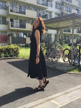 「GU（ジーユー）のアイテム（ビーチサンダル）」を使った、Kayuさん（レディース・165cm）の夏コーディネート