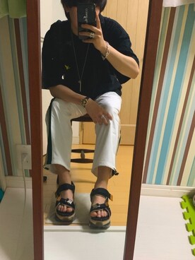 「UNITED TOKYO（ユナイテッドトウキョウ）のエアマルチソールサンダル（サンダル）」を使った、おもち  相互さん（メンズ・169cm）の春コーディネート