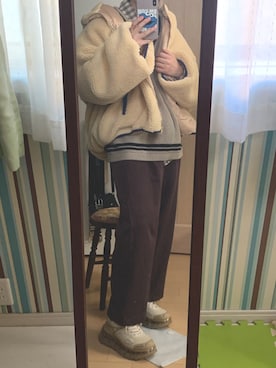 「unrelaxing（アンリラクシング）のアイテム（ブルゾン）」を使った、おもち  相互さん（メンズ・169cm）の冬コーディネート