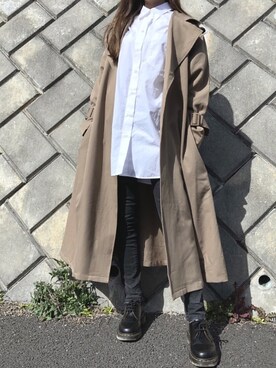 「Dr. Martens（ドクターマーチン）のDr.Martens / ドクターマーチン 1461 3EYE GIBSON SHOE 3ホール ギブソン シューズ ブーツ（ブーツ）」を使った、Tomoyoさん（レディース・153cm）の春コーディネート