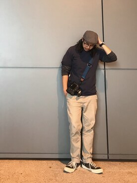 「TOPMAN（トップマン）のアイテム（Tシャツ/カットソー）」を使った、mrballさん（メンズ・172cm）の冬コーディネート