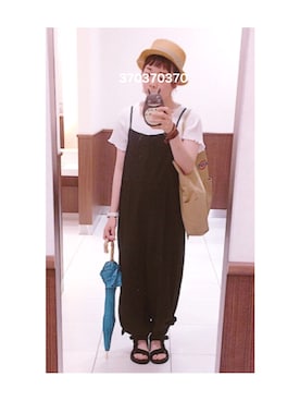 「abcd（ナシ）のアイテム（帽子）」を使った、370さん（レディース・152cm）の夏コーディネート