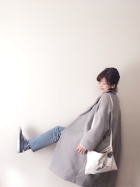 「PLUIE（プリュイ）のアイテム（アクセサリー、ゴールド系）」を使った、🅨Ⓤ🅒🅞さん（レディース）の冬コーディネート