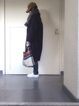 「BEAUTY&YOUTH UNITED ARROWS（ビューティーアンドユースユナイテッドアローズ）のBY ビッグコーディロイキャップ（キャップ、ブラウン系）」を使った、🅨Ⓤ🅒🅞さん（レディース）の冬コーディネート