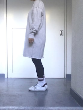 「MARANT ETOILE（マランエトワール）のアイテム（ワンピース、ホワイト系）」を使った、🅨Ⓤ🅒🅞さん（レディース）の秋コーディネート