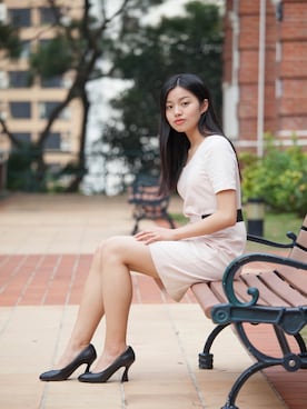 「G2000 （ジートゥサウザンド）のアイテム（ワンピース/ドレス）」を使った、Winnie  Chengさん（レディース・165cm）の秋コーディネート