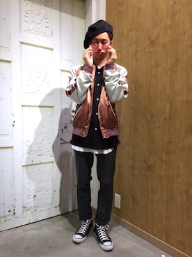 「ベレー帽推奨委員会」｜「アイテム（腕時計）」を使った、TAKEさん（メンズ・166cm）の冬コーディネート