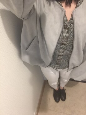 「a.g.plus（エージープラス）のアイテム（ジャケット/アウター）」を使った、mu.さん（レディース・154cm）の春コーディネート