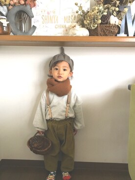 「バルーンスリーブ」｜china *saeさん（キッズ・80cm）の冬コーディネート