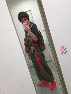 「カモ柄」｜「アイテム（その他）」を使った、カ マ ノさん（メンズ・182cm）の夏コーディネート