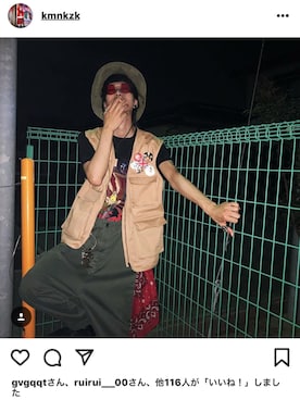 「ワークベスト」｜「アイテム（その他）」を使った、カ マ ノさん（メンズ・181cm）の秋コーディネート