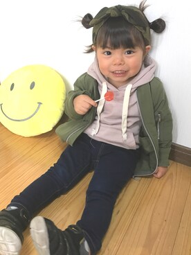 「アイテム（カチューシャ）」を使った、✩しーちゃろ✩さん（キッズ・90cm）の春コーディネート