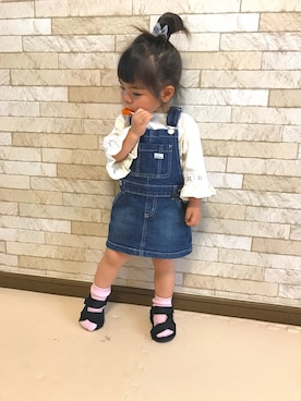 「スポサン」｜「アイテム（サロペット/オーバーオール）」を使った、✩しーちゃろ✩さん（キッズ・90cm）の春コーディネート