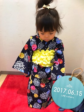 「BREEZE（ブリーズ）のアイテム（浴衣）」を使った、✩しーちゃろ✩さん（キッズ・90cm）の夏コーディネート