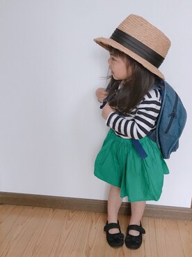「F.O.KIDS（エフオーキッズ）のアイテム（バッグ）」を使った、✩しーちゃろ✩さん（キッズ・90cm）の春コーディネート