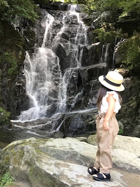 「韓国のアイテム（ハット、ベージュ系）」を使った、✩しーちゃろ✩さん（キッズ・100cm）の秋コーディネート