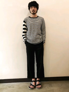 「BEAMS（ビームス）のアイテム（Tシャツ/カットソー）」を使った、時田健太さん（メンズ・175cm）の夏コーディネート