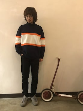 「アイテム（スウェット、その他）」を使った、時田健太さん（メンズ・175cm）の冬コーディネート