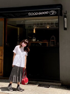 「UNIQLO（ユニクロ）のアイテム（スカート、その他）」を使った、priscaaaさん（レディース）の夏コーディネート