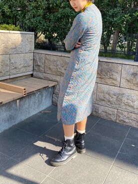 「ヴィンテージワンピース」｜「アイテム（ブーツ）」を使った、honjolさん（レディース・159cm）の秋コーディネート