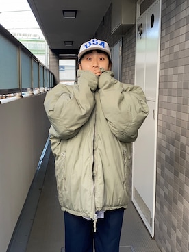 「level7」｜「アイテム（帽子）」を使った、honjolさん（レディース・159cm）の冬コーディネート