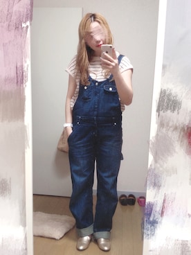 「haco!（ハコ）のアイテム（オールインワン・サロペット）」を使った、アカミ(akamie)さん（レディース・154cm）の春コーディネート
