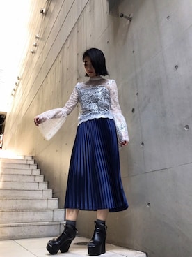 「stud.（スタッド）のアイテム（スカート）」を使った、yurina katsuraさん（レディース・165cm）の夏コーディネート